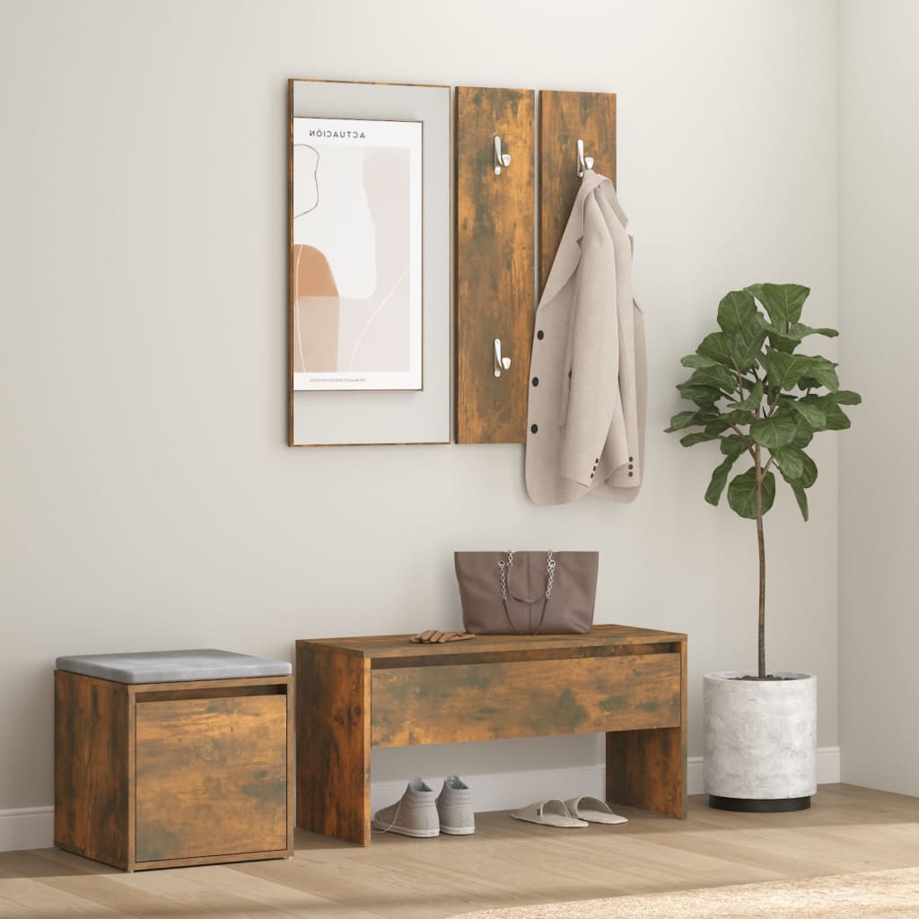 Halmeubelset Bewerkt Hout Kleurig