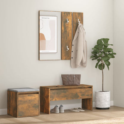 Halmeubelset Bewerkt Hout Kleurig