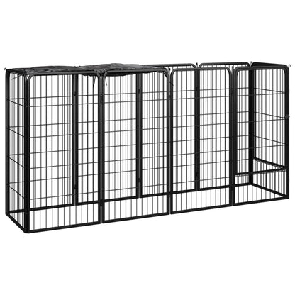 Hondenkennel 42 Panelen 50X100 Cm Gepoedercoat Staal Zwart