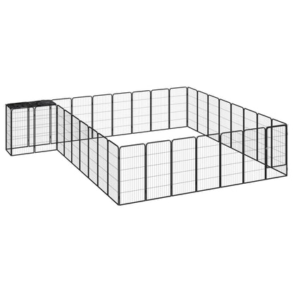 Hondenkennel 42 Panelen 50X100 Cm Gepoedercoat Staal Zwart