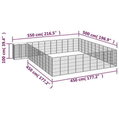 Hondenkennel 42 Panelen 50X100 Cm Gepoedercoat Staal Zwart