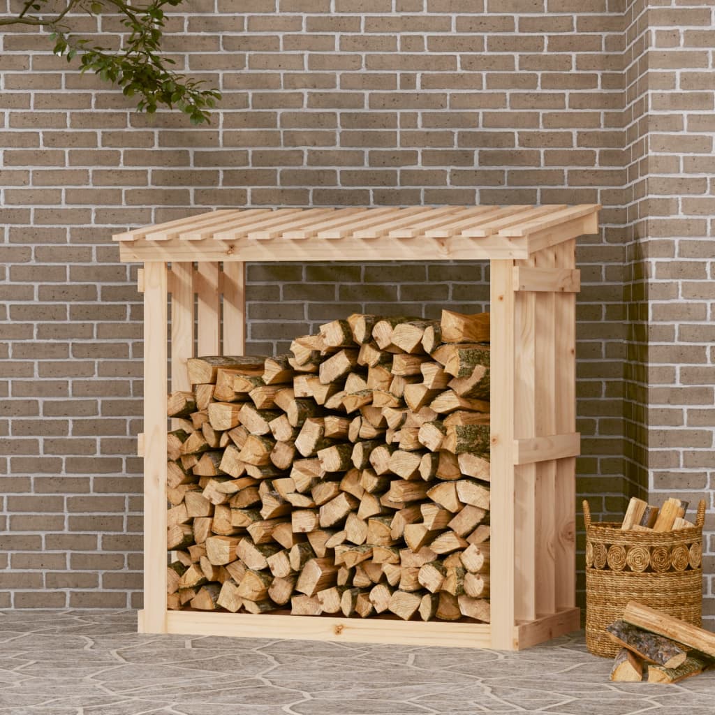 Haardhoutrek 108X64,5X77 Cm Massief Grenenhout Wit