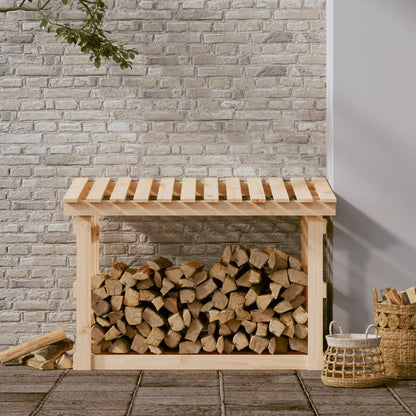 Haardhoutrek 108X64,5X77 Cm Massief Grenenhout Wit