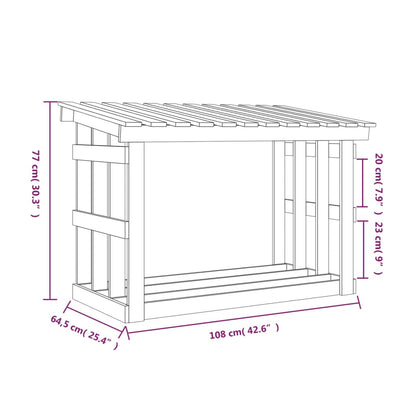 Haardhoutrek 108X64,5X77 Cm Massief Grenenhout Wit