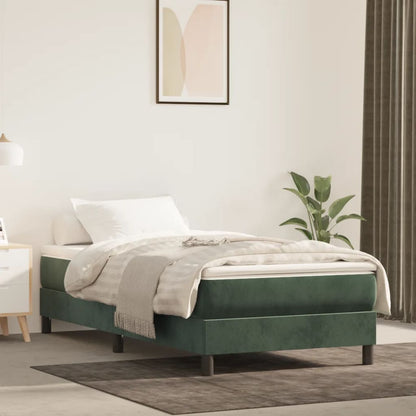 Bed Boxspring Zonder Matras Fluweel Donkergroen