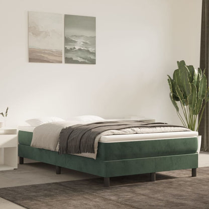 Bed Boxspring Zonder Matras Fluweel Donkergroen