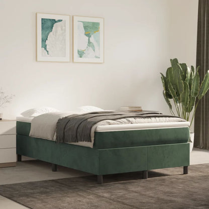 Bed Boxspring Zonder Matras Fluweel Donkergroen