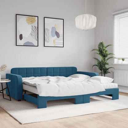 Slaapbank Onderschuifbed Matrassen 90X190Cm Fluweel