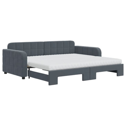 Slaapbank Onderschuifbed Matrassen 90X190Cm Fluweel