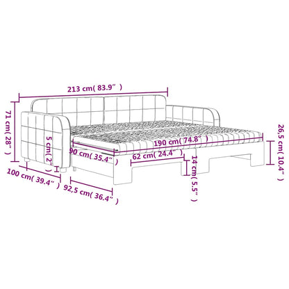 Slaapbank Onderschuifbed Matrassen 90X190Cm Fluweel