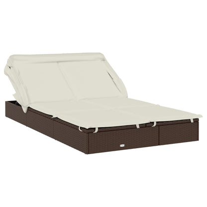 Ligbed 2-Persoons Met Dak 213X118X97 Cm Poly Rattan