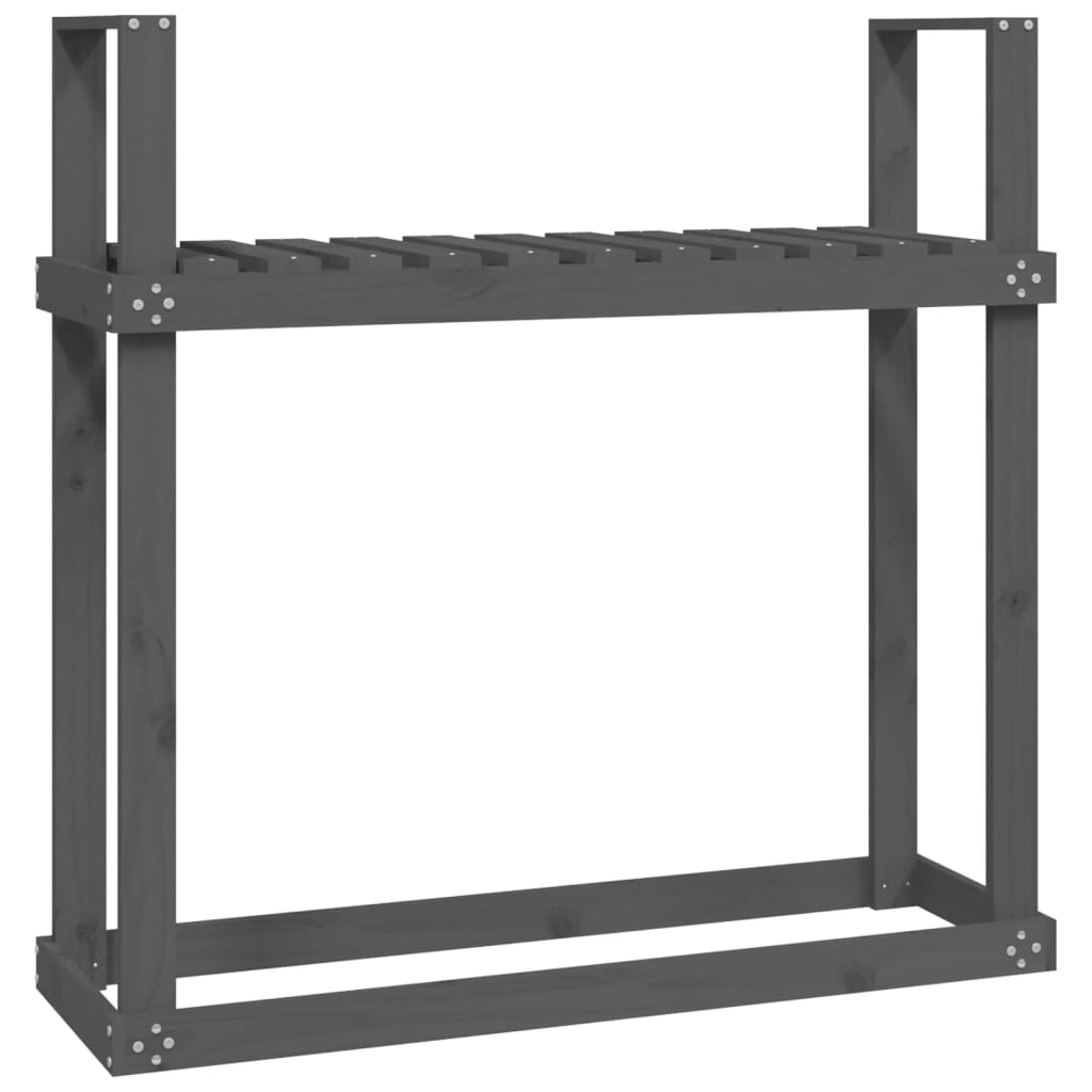 Haardhoutrek 110X35X108,5 Cm Massief Grenenhout Grijs