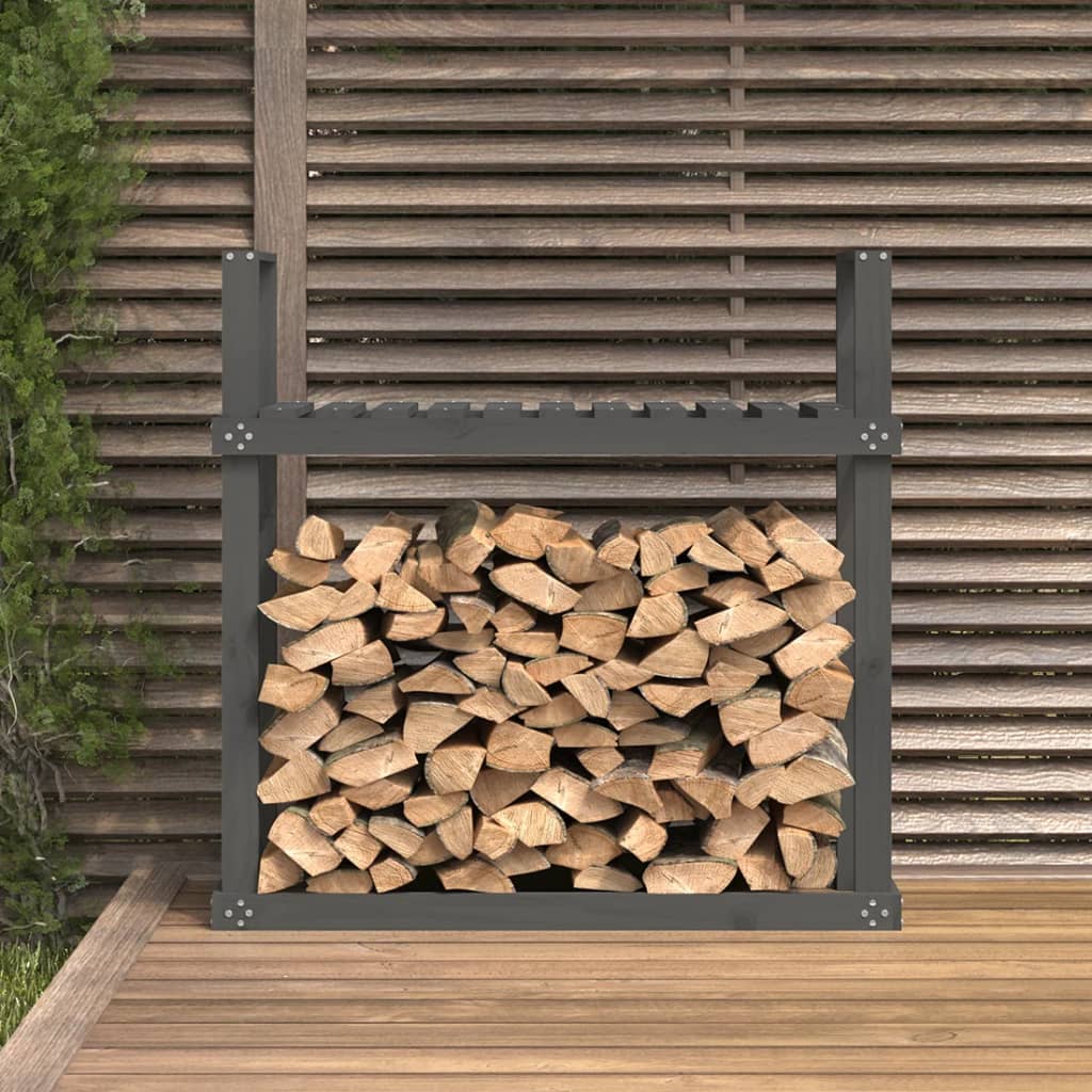 Haardhoutrek 110X35X108,5 Cm Massief Grenenhout Grijs
