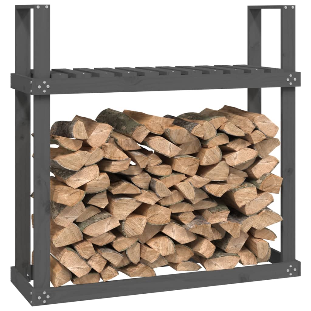 Haardhoutrek 110X35X108,5 Cm Massief Grenenhout Grijs