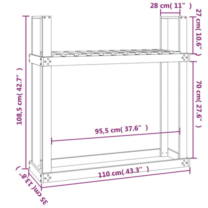 Haardhoutrek 110X35X108,5 Cm Massief Grenenhout Grijs