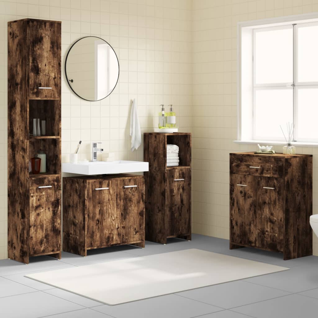 Badkamermeubelset Bewerkt Hout Kleurig