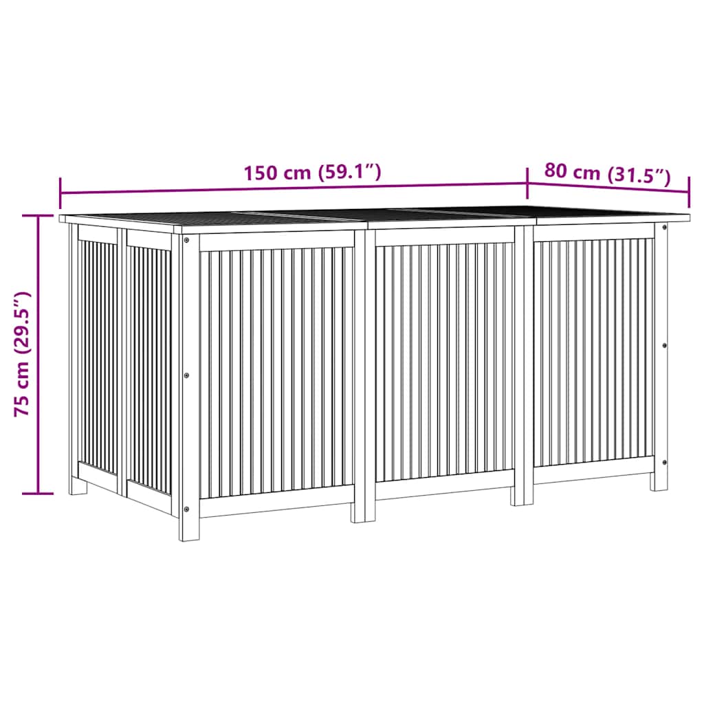 Tuinbox 150X80X75 Cm Massief Acaciahout Blauw