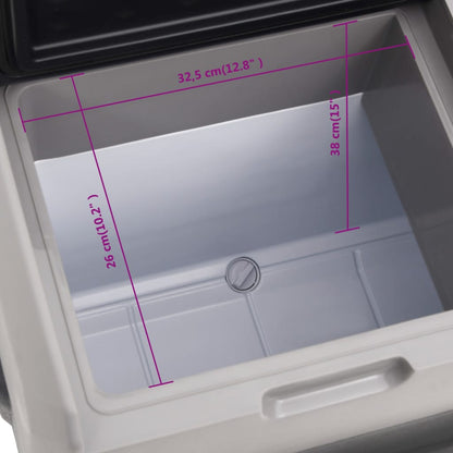 Koelbox Met Wielen En Handvat Polypropeen Zwart En Grijs
