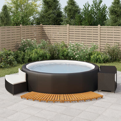 Hottub-Ombouw Poly Rattan Massief Acaciahout