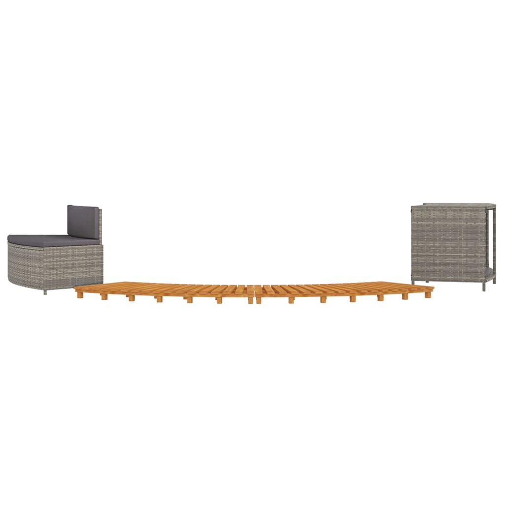 Hottub-Ombouw Poly Rattan Massief Acaciahout