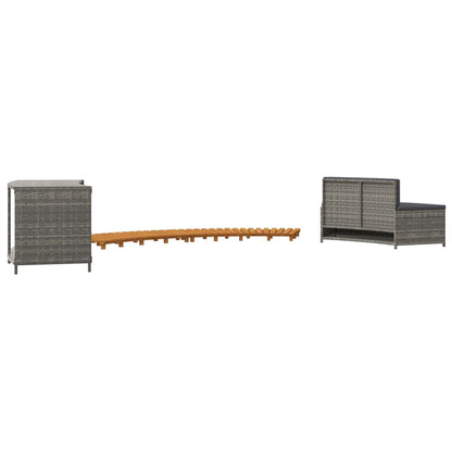 Hottub-Ombouw Poly Rattan Massief Acaciahout
