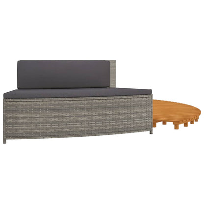 Hottub-Ombouw Poly Rattan Massief Acaciahout