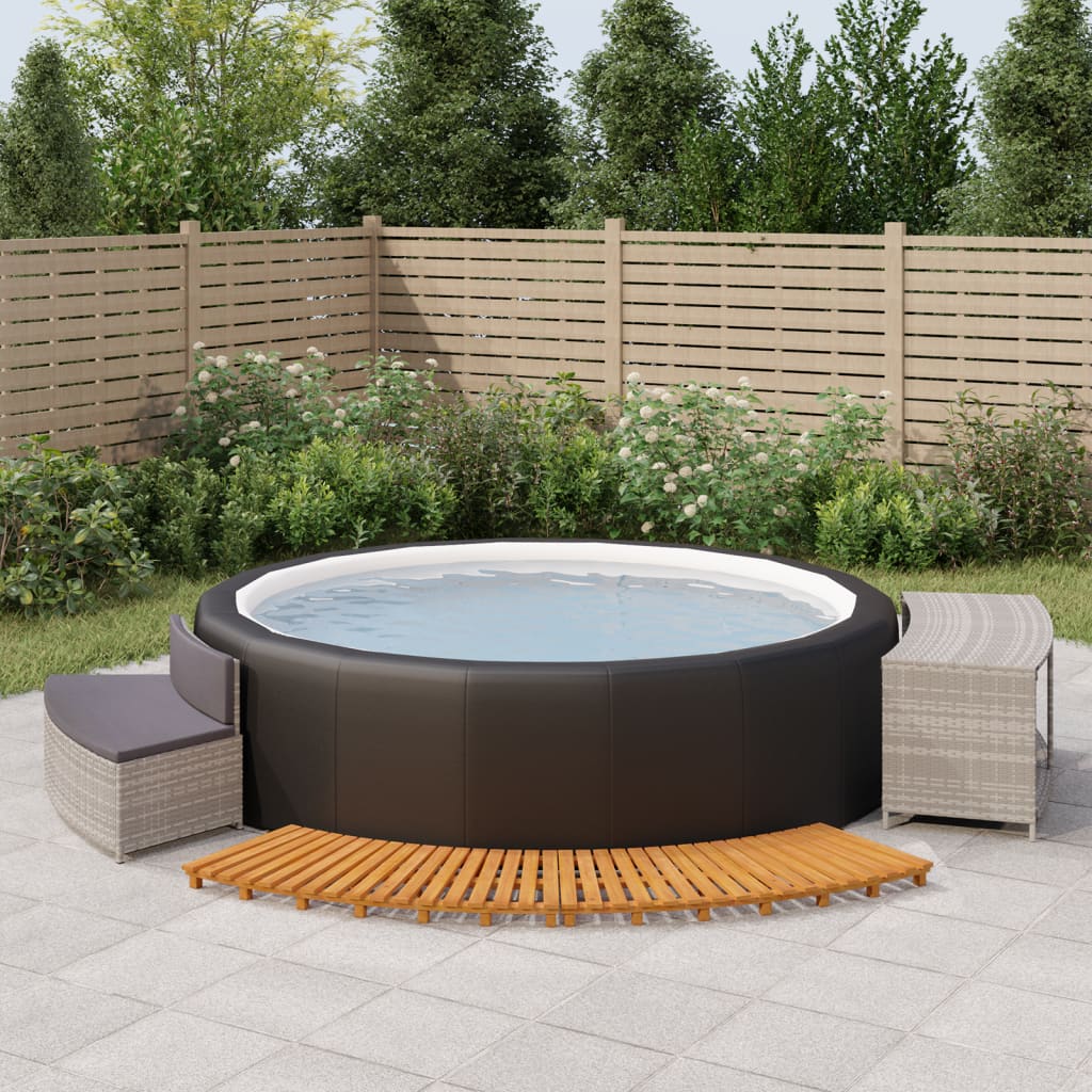 Hottub-Ombouw Poly Rattan Massief Acaciahout