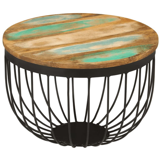 Salontafel Ø 50X35 Cm Massief Gerecycled Hout En Staal