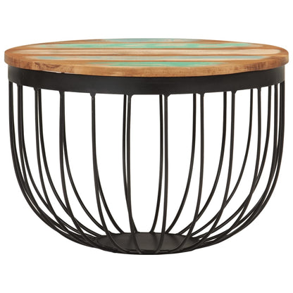 Salontafel Ø 50X35 Cm Massief Gerecycled Hout En Staal