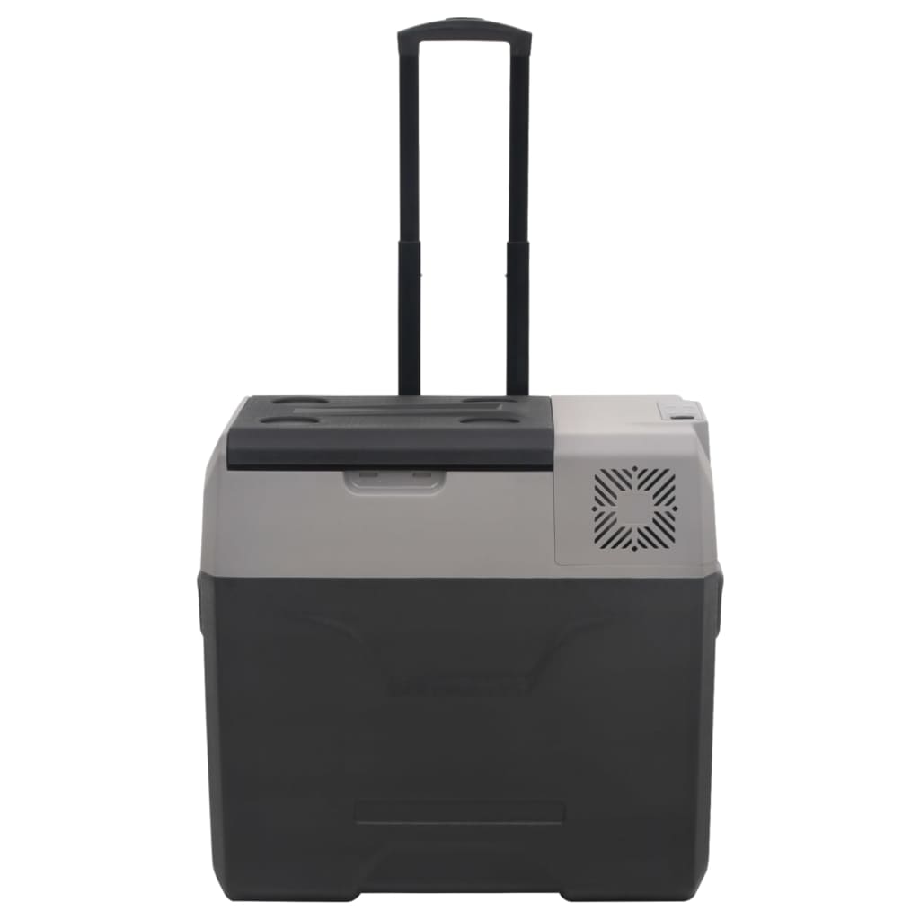 Koelbox Met Wielen En Adapter Polypropeen Zwart En Grijs