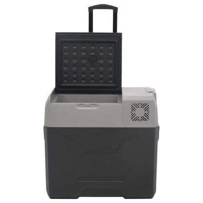 Koelbox Met Wielen En Adapter Polypropeen Zwart En Grijs