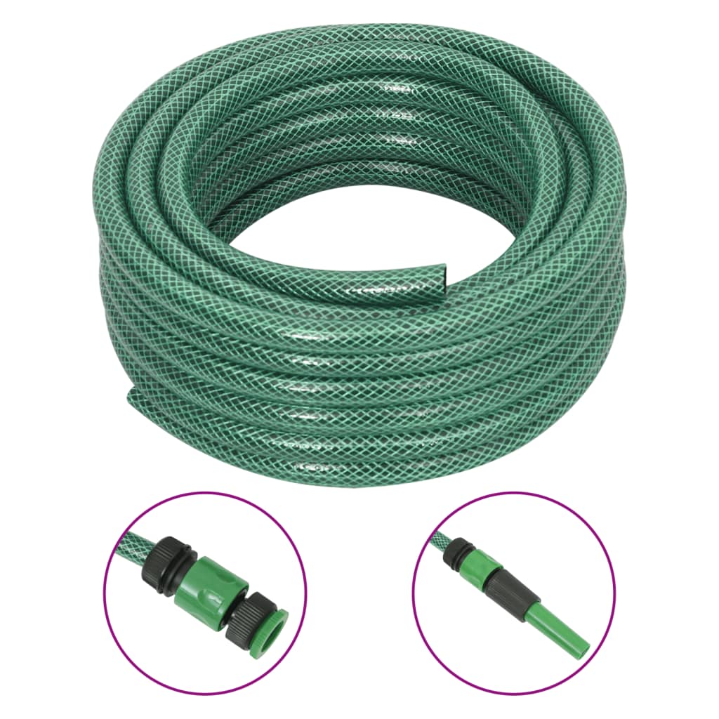 Tuinslang Met Koppelingsset 0,5'' 30 M Pvc Groen