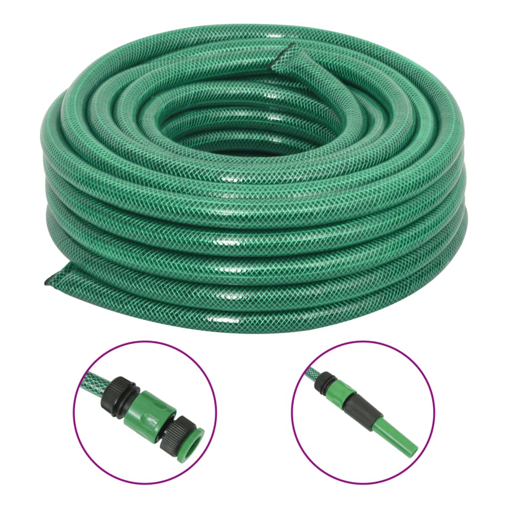 Tuinslang Met Koppelingsset 0,5'' 30 M Pvc Groen