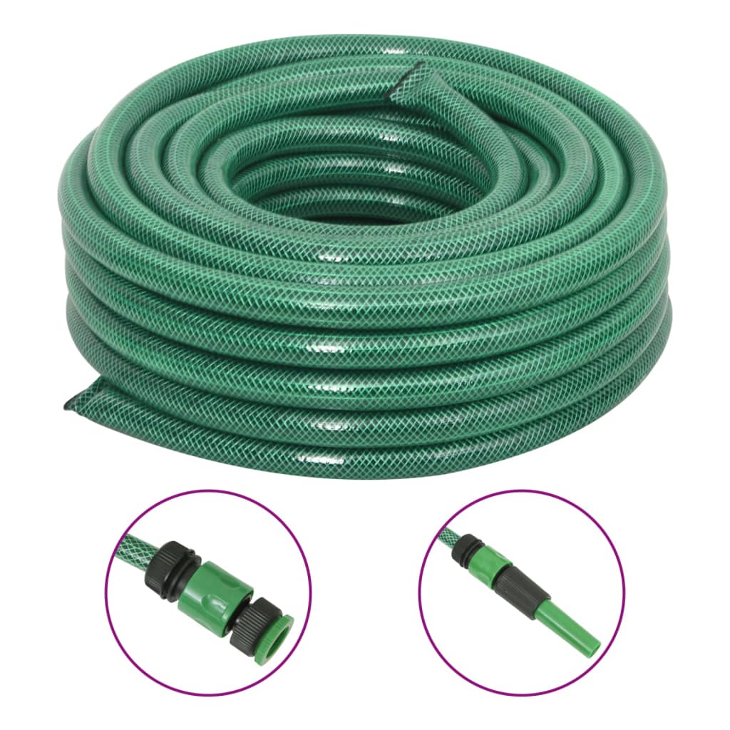 Tuinslang Met Koppelingsset 0,5'' 30 M Pvc Groen