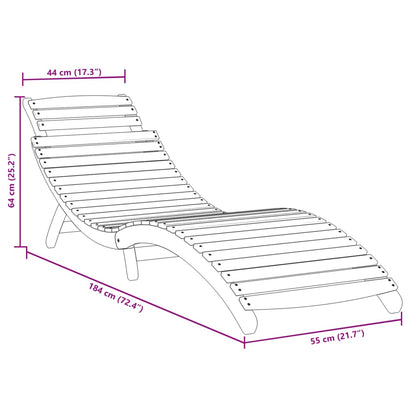Ligbed 184X55X64 Cm Massief Acaciahout