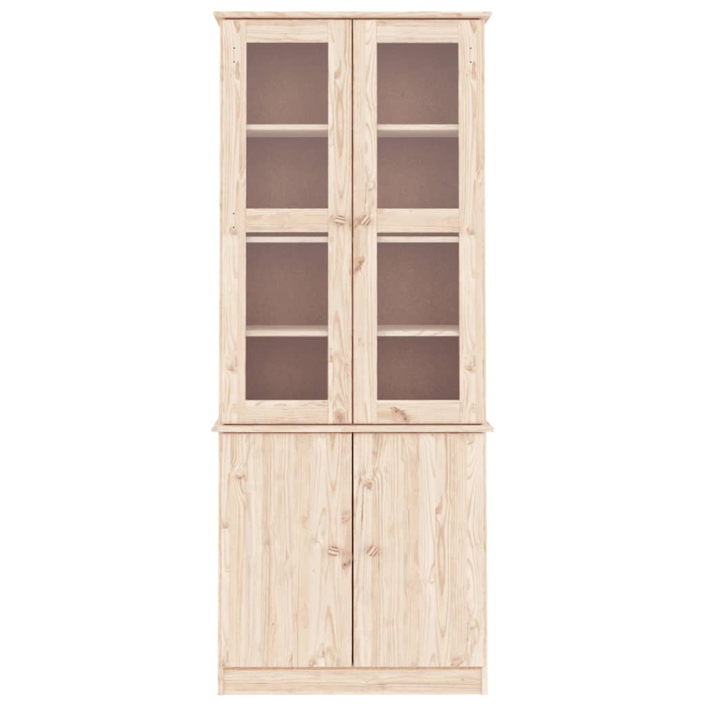 Vitrinekast Alta 77X35X186,5 Cm Massief Grenenhout