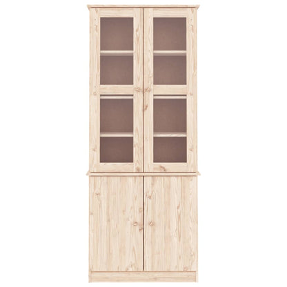 Vitrinekast Alta 77X35X186,5 Cm Massief Grenenhout