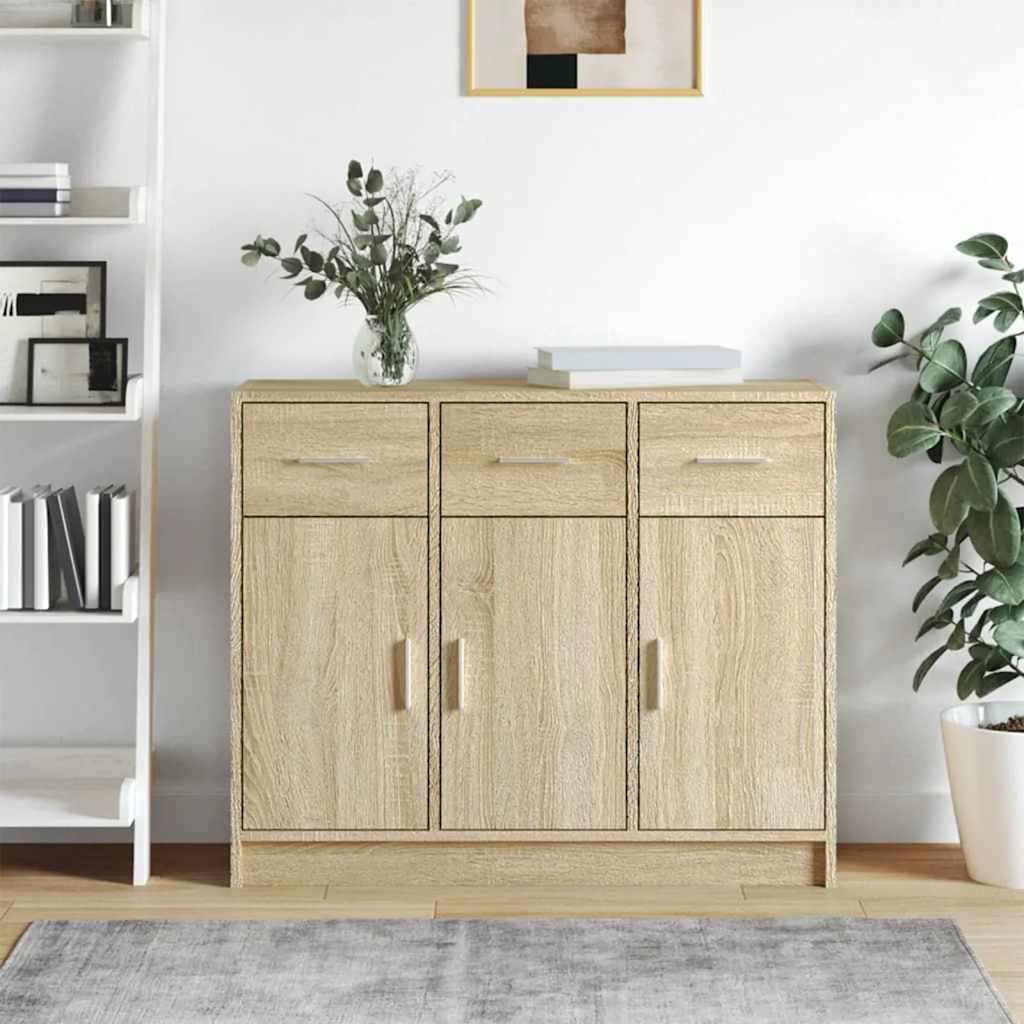 Dressoir 91X28X75 Cm Bewerkt Hout Kleurig
