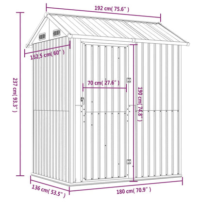 Tuinhuis 192X152,5X237 Cm Gegalvaniseerd Staal