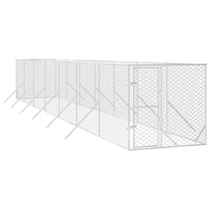 Hondenkennel Voor Buiten Gegalvaniseerd Staal Zilver