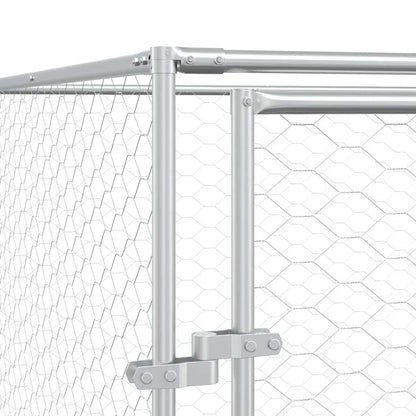 Hondenkennel Voor Buiten Gegalvaniseerd Staal Zilver
