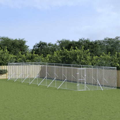 Hondenkennel Voor Buiten Gegalvaniseerd Staal Zilver