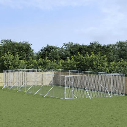 Hondenkennel Voor Buiten Gegalvaniseerd Staal Zilver