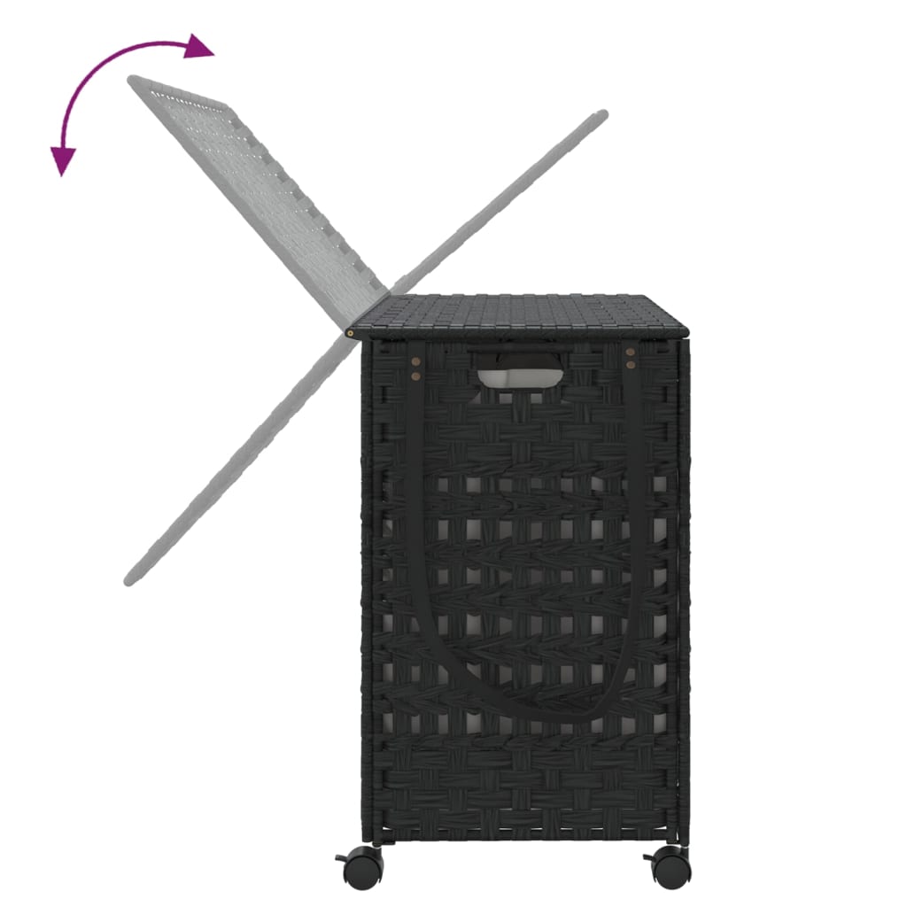 Wasmand Op Wielen 66X35X60 Cm Rattan