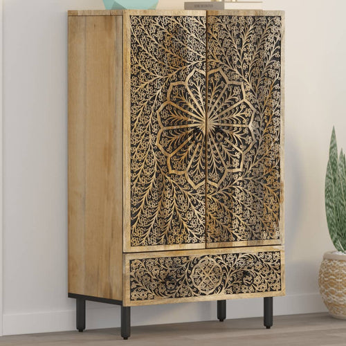 Hoge Kast 60X33X100 Cm Massief Mangohout