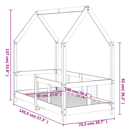 Kinderbedframe Massief Grenenhout
