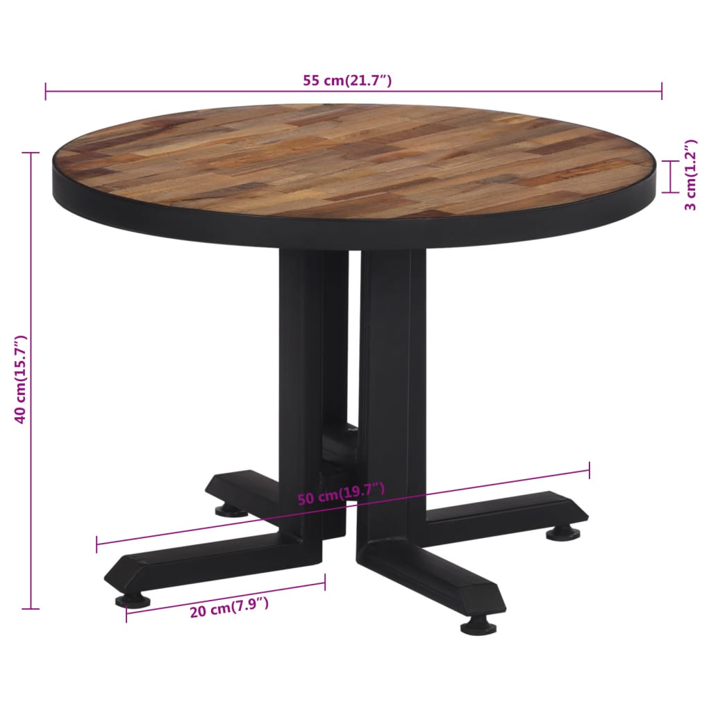 Salontafel Ø Massief Gerecycled Teakhout