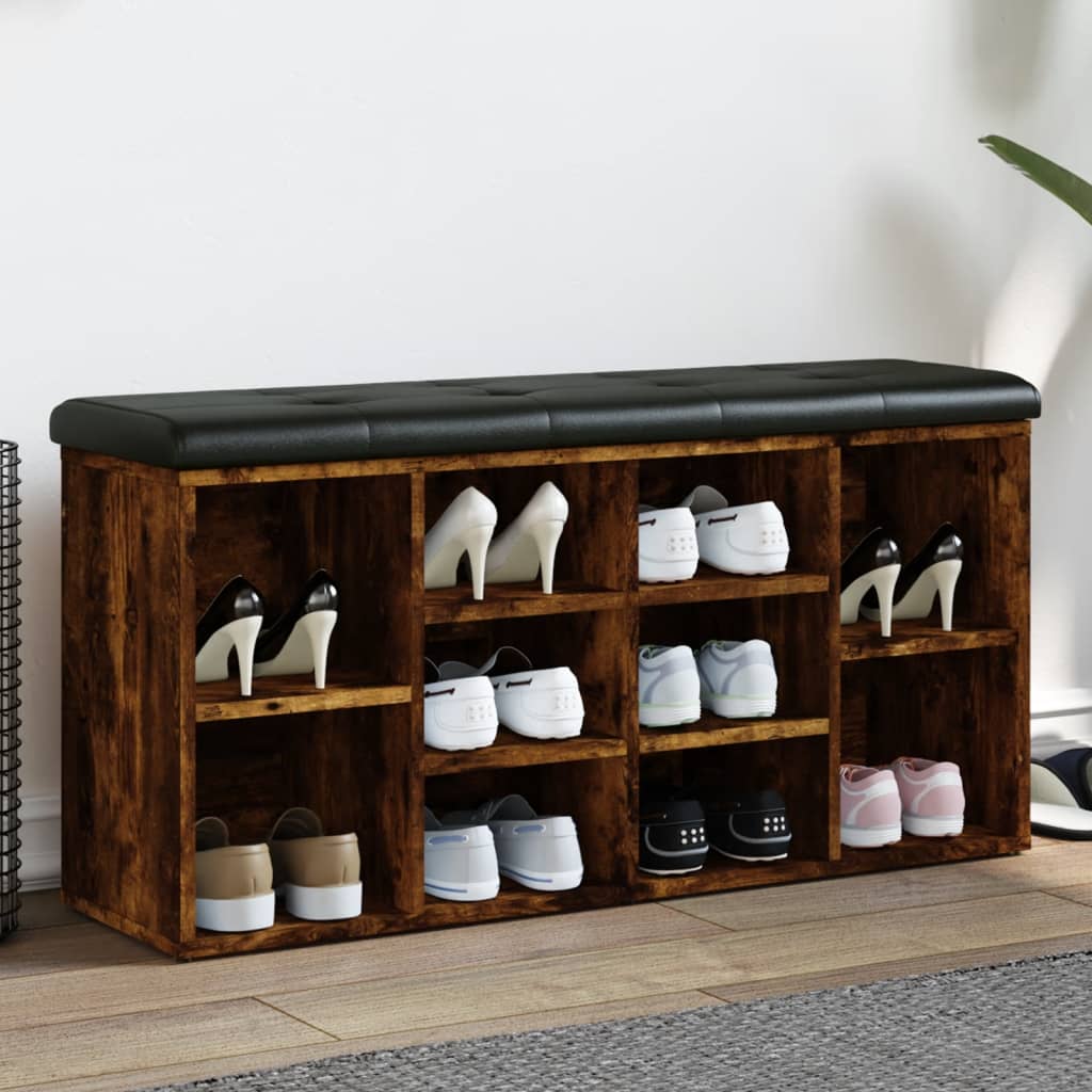 Schoenenbank Bewerkt Hout Artisanaal Eikenkleur