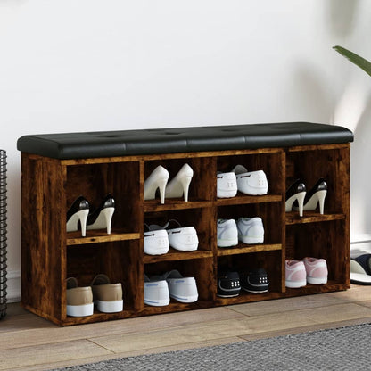 Schoenenbank Bewerkt Hout Artisanaal Eikenkleur