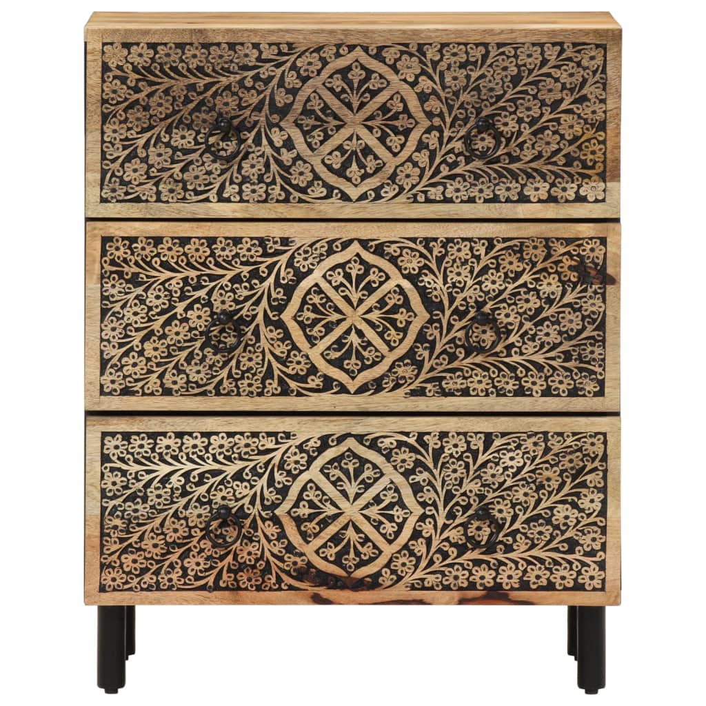 Bijzetkasten 2 St 60X33X75 Cm Massief Mangohout Bruin